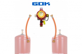 Газобалонная установка (рампа газовая) GOK AUV-ND на 2 металлических баллона